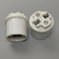 Outdoor Lighting Bulb Holder for High Power E40-Style Lamps, Marine Lighting Heavy Duty Glazed Porcelain, 20A High Current Ceramic Lamp Holder