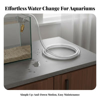 Jiggle Start Aquarium Siphon Multi-Functional Fish Tank Siphon Pump Built-in Strainer Manual Fish Waste Remover for Pet Owners, Home, Office