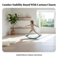 Sturdy Wood Construction Wooden Balance Board Multi-Purpose Kids Wobble Board Core Strength Training Educational Philosophy Rocker Anti-Slip Felt Base for Toddlers, Playroom, Stretching Exercises, Home Gym