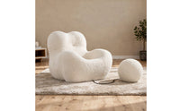 Soft Lamb Fleece Sofa Chair Skin-Friendly Single Sofa Chair Breathable Seating Furniture No Assembly Required for Living Room