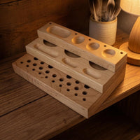 Fly Tying Tool Rack Slotted Fly Tying Organizer Wooden Wood Storage Rack