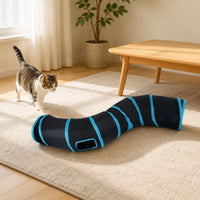 S-Shaped Cat Tunnel Space Saving Foldable Pet Tunnel Portable for Kittens