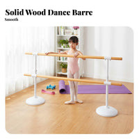 Stable Base Adjustable Double Ballet Barre Non-Slip Feet Adjustable Dance Barre Steel Core Reinforced Freestanding Dance Bar Heavy Duty Construction for Dancers, Adults, Beginners, Studio, School, Gym