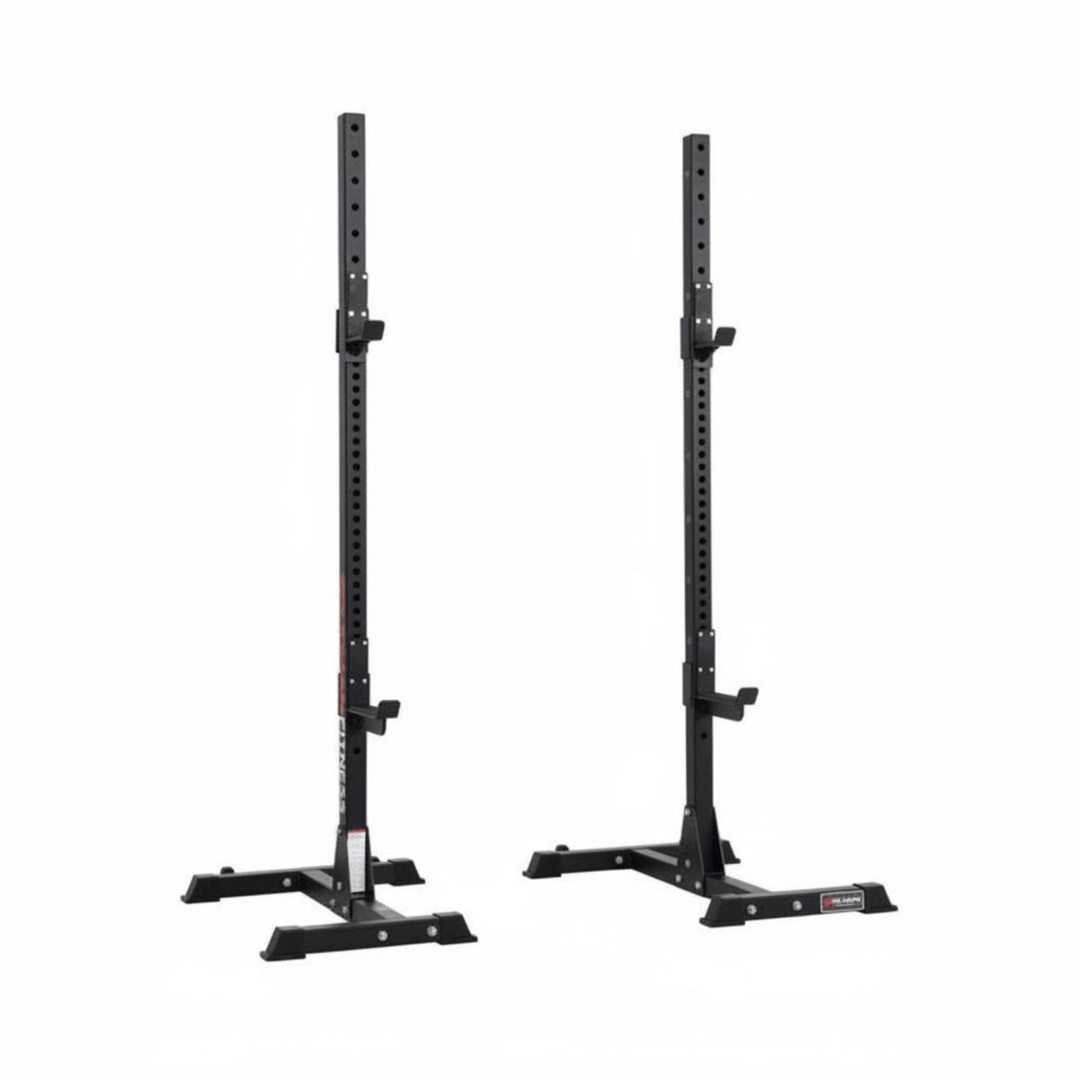 2 Pieces Safety Spotters Split Squat Rack Heavy Duty Steel Construction Adjustable Squat Rack Non-Slip Feet Multi-Function Barbell Stand High Weight Capacity for Weightlifters, Bodybuilders, Home Gym, Small Areas