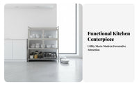 Rust-Proof Stainless Steel Kitchen Cabinet Heavy Duty Freestanding Kitchen Cupboard Large Capacity Freestanding Dish Cabinet Easy to Clean for Homeowners, Families, Renters, Dining Room, Garage, Bathroom, Office