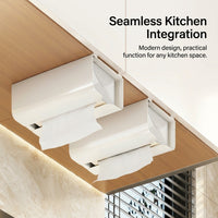 Cabinet Hanging Organizer for Under Storage, Nordic Style Paper Towel Holder No Drill for Students, Kitchen Roll