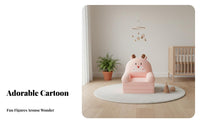 Cartoon Creature Shapes Convertible Flipexpandable Sofa Foldable Convertible Flipexpandable Lounger Soft and Comfy children's Furniture High-Density Foam Filling for Toddlers, Parents, Reading Corner, Playroom, Nursery, Daycare