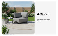 Waterresistant 4-Piece Woven Sofa set sun-resistant Outdoor Furnishing Water-Resistant Patio Set All-Weather for Hotel Owners, Entertainers, Garden, Terrace, rearyard, waterside