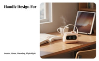 Adjustable Brightness Digital Alarm Clock Lamp Stepless Dimming Rechargeable Desk Clock Built-in Battery for Teens, Bedroom, Travel, Nursery