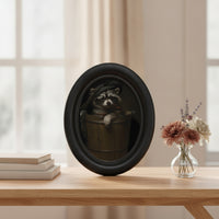 Oval Wooden Picture Frame Decorative Wood Frame with Artwork Black for Living Room, Entryway, Halloween