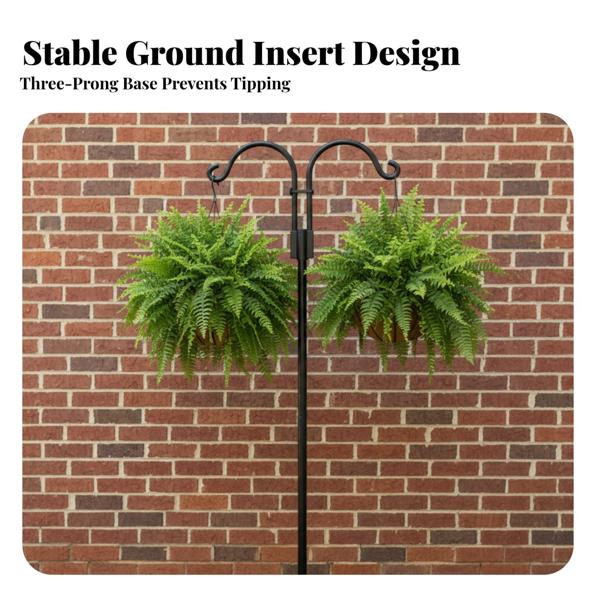 Double Arm Garden Hook Versatile Double Garden Hook Weather Resistant Heavy Duty Outdoor Lantern Hanger for Gardeners, Pathway, Weddings