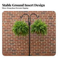 Double Arm Garden Hook Versatile Double Garden Hook Weather Resistant Heavy Duty Outdoor Lantern Hanger for Gardeners, Pathway, Weddings