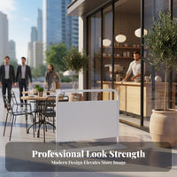 Weather Resistant Freestanding Advertising Barrier Heavy Duty Base Floor Standing Logo Display Stand Easy Assembly Canvas Panel Partition Fence Multi-Functional for Cafe Owners, Restaurant Managers, Event Planners, Sidewalks, Storefronts, Patios, Lobbies