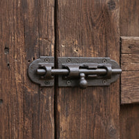 Sliding Bolt Latch Cast Iron Sliding Latch with Strike Plate Rustic for Homeowners