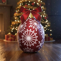 Festive Christmas Costume with Bow Sleeveless Ornament Costume Pullover Holiday Outfit Bulky for Partygoers