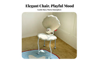 Shell-Shaped-Shaped Chair Includes Gem Plushie Room Decor Comfortable Soft Padding Curved Legs for Design Lovers, Teens