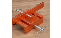 Cabinet Door Drilling Jig Orange Metal Body Cabinet Door Clamp Jig Hardware Tool Framed Cabinets Easy to Use
