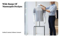 Half Body Mannequin Athletic Build Half Body Mannequin Stand Stable Metal Base men's Clothing Display Form for Window Displays, Showrooms