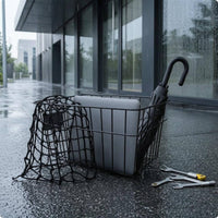 Rapid-Removal Bike Basket Rectangular Rear Bike Basket Black for Shopping Rides