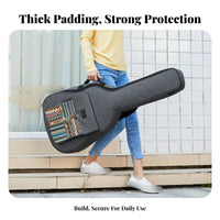 41 Inch Folk Guitar Gig Bag Double Adjustable Shoulder Straps Bohemian Guitar Case 10mm Thick Padding Multiple Storage Pockets