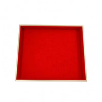 Brushed Shallow Display Tray Raised Sides Leather-Like Tray Rigid Frame Leather Desk Organizer Open Top