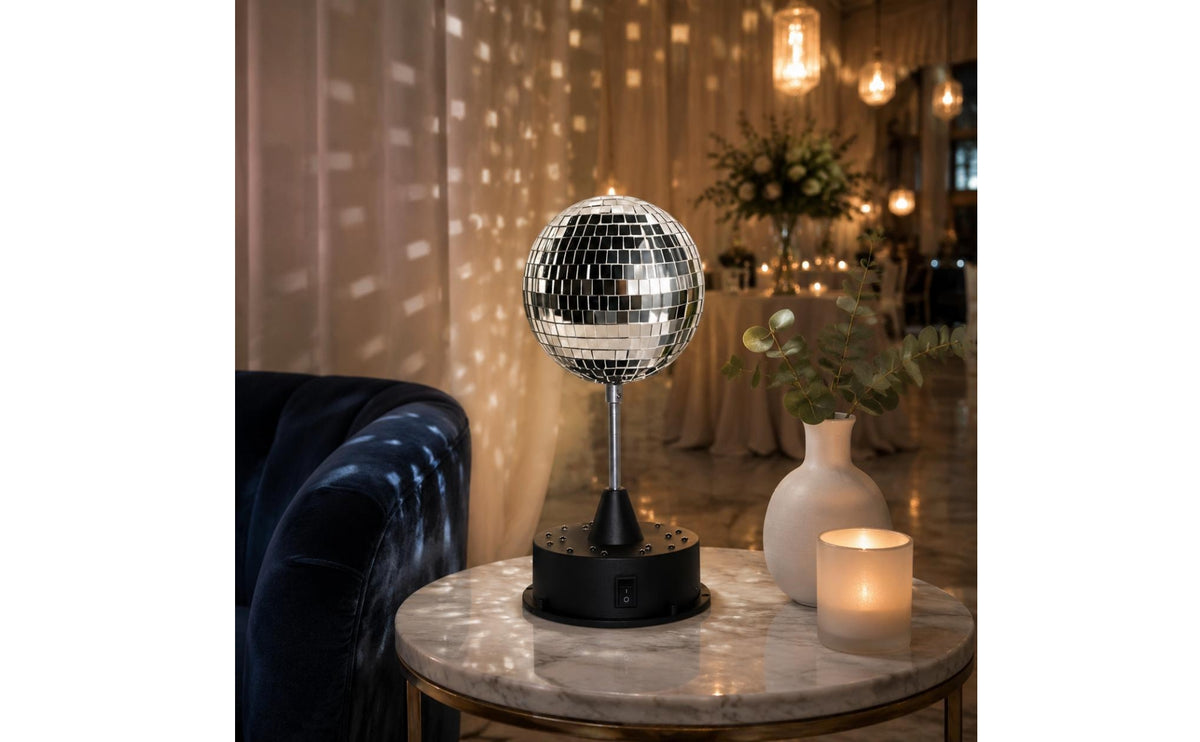 Mirror Ball Light Faceted Event Decor Built-in Switch