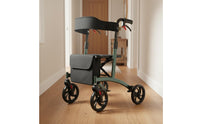 Ultralight Carbon Fiber Rollator Mobility Aid Lightweight Carbon Fiber Rollator Storage Bag Mobility Aid Height Adjustable for Seniors, Shopping