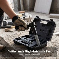 Carrying Case Needle Scaler Kit Ribbed Grip Electric Hammer Needle Scaler Multi-Surface Use Concrete Cleaning Attachment