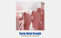 Expandable Iron Bookend with Pen Holder, Hollow Foldable Organizer, Desktop Storage Divider
