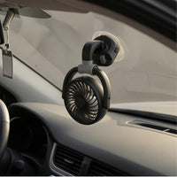 Dashboard Mount Phone Holder Fan Multi-Angle Suction Cup Fan Foldable