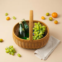 Multipurpose Woven Hand Basket Multiuse Fruit Basket Portable Household Storage Handmade for Kitchen, Gift Display, Tabletop