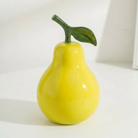Living Room Decor Handmade Ceramic Fruit Ornament, Porcelain Figurine with Traditional Chinese Design, Glazed Decoration for Entryway and TV Cabinet