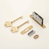 Piano Lock with Keys Brass-Colored Piano Lock Hardware Flush Mount Inset for Woodworkers, Pianos, Instrument Cases