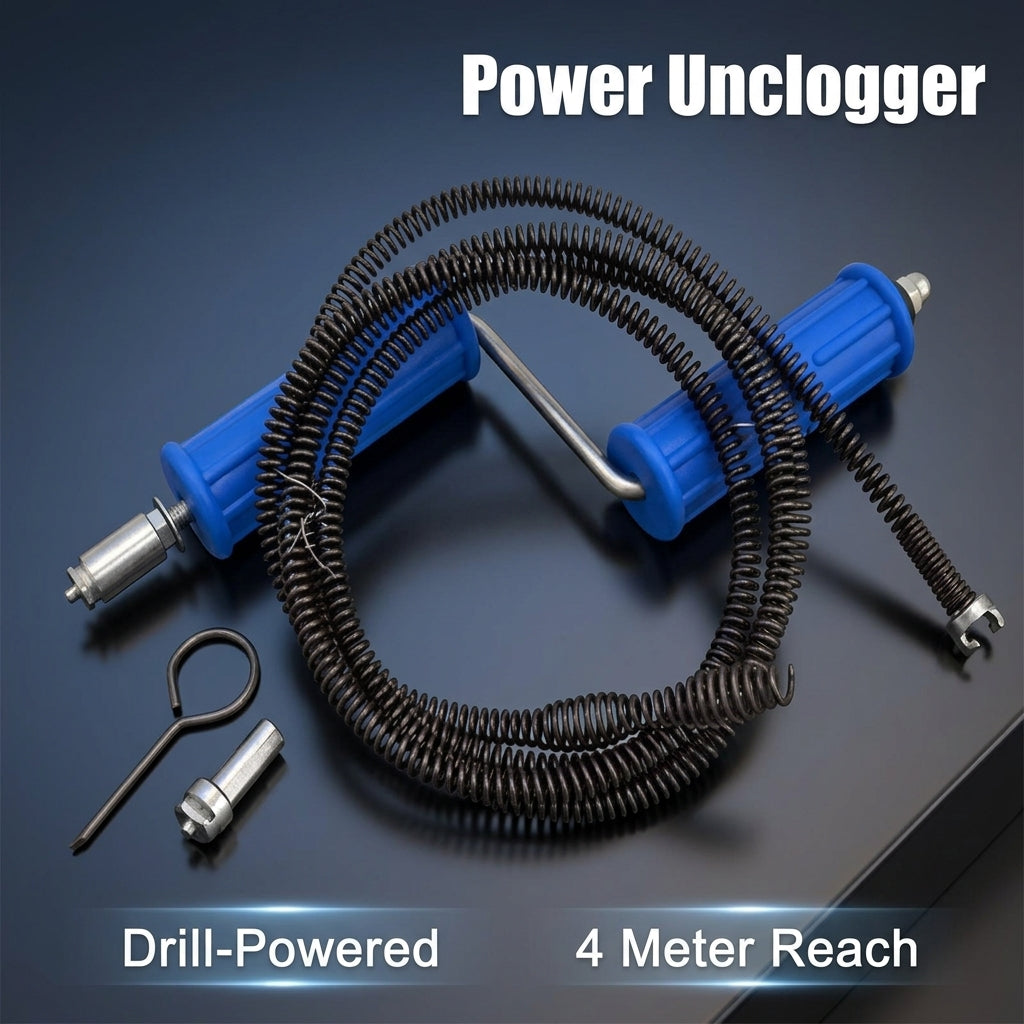 Hair removal drain auger, snake electric cleaner for toilet, heavy duty pipe unclogger tool, homeowners 0.5 meter spring