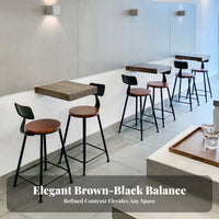 factory-inspired aesthetic Lowsupport High Chair With spinerest Bar Stool Retro Design Seating Furniture Commercial Grade for Business Owners, Homeowners, partners, Cafe, Restaurant, Counter, Kitchen Island