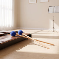 2 Pieces Marimba Mallet with Maple Handle Wooden Marimba Mallet Percussion for Students, Practice