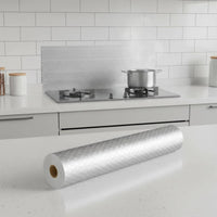 20 Meters Self Aluminum Foil Heat Resistant Kitchen Oil-Resistant Sticker Easy to Clean Aluminum Foil Wallpaper for Drawer, Lavatory