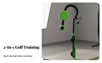 2-in-1 Design Golf Swing Coach Instant Feedback Golf Grip Training Aid Indoor Outdoor Use for Beginners, Driving Range