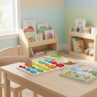 Early Learning Bead Counting Board Multi-Functional Child-Centered Math Board Fine Movement Skills Development Color Sorting Toy for Preschoolers