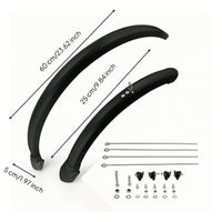 Sturdy Bike Mudguard Set with Hardware Glossy Full-Coverage Bike Fenders Lightweight Full Coverage Mudguard Set Stable for City Riding