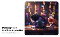 Glitter Naval Officer Hat Crystal Party Hat Iridescent Cap Feather Embellished Cap for Event Attendees, Event S, Raves