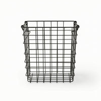 Wire Basket with Handle Portable Organizer Easy to Clean for Closet, Bathroom