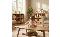 Wooden Busy Cube Developmental Play Sensory Toys with Gears Hand-Eye Coordination Wooden Activity Cube for Travel