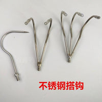 钓鱼水草耙子不锈钢搭钩配伸缩杆2齿3齿钩抓鱼钩子钩鱼器渔具包邮
