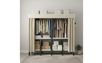 Easy Assembly Foldable Wardrobe Space-Saving Design Collapsible Storage Wardrobe Sturdy and Stable Installation-No-Assembly Clothes Rack Heavy-Duty Frame for Renters, Students, Rental Room, Temporary Housing
