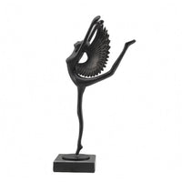 Winged Dancer Statue Black Ballet Dancer Figurine Table Display Tabletop Sculpture for Shelf