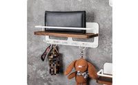 Wall Key Holder with Shelf Decorative Key Rack with Hooks Space-Saving for Foyer