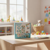 28 Pieces Early Education Garden Tile Blocks Cognitive Learning Wooden Tile Game Jigsaw Format Picture Matching Blocks Preschool Activity for Preschoolers, Kids, Toddlers, Kindergarten