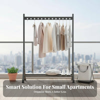 Single-Rod Clothing Rail with Shelf Space-Saving Garment Rack Multi-Functional sturdyDuty for Homeowners, Students, Laundry Room