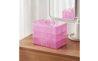 3-Layer Storage Box Multipurpose Transparent Organizer Box Stacked Design Portable Craft Organizer for Bedroom